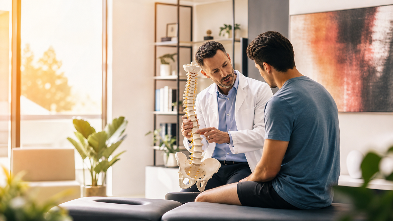 Chiropractic consultation in a modern clinic